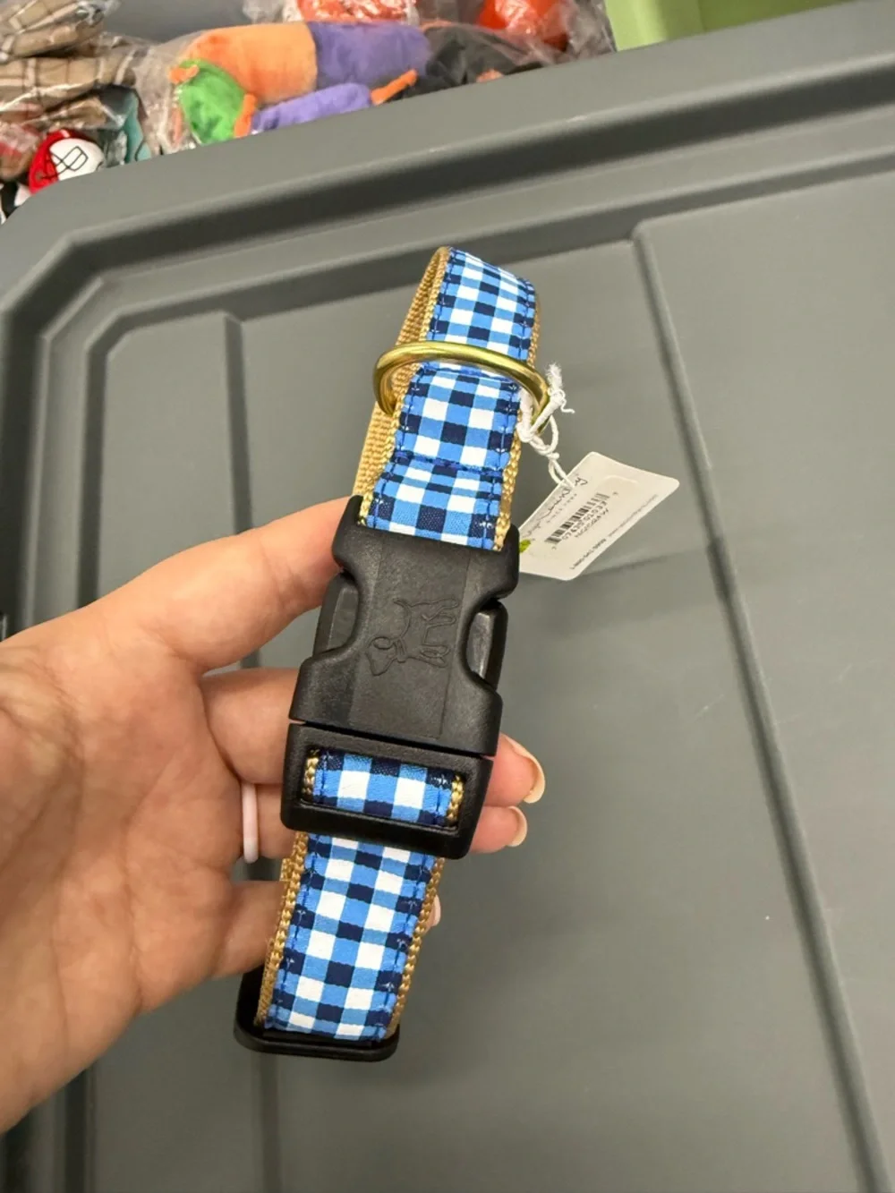 Up Country Blue Gingham Dog Collar - Multiple Sizes